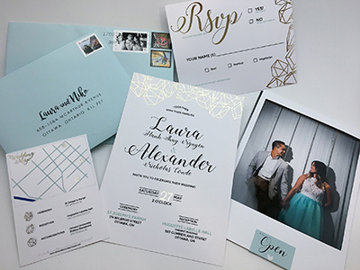Stationary - Wedding invitations cards design foil gold invitations print typography wedding