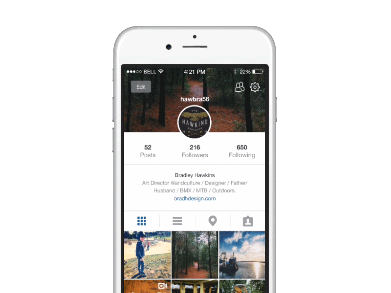 Multi Account Instagram Prototype animation instagram interaction ios pixate prototype ui