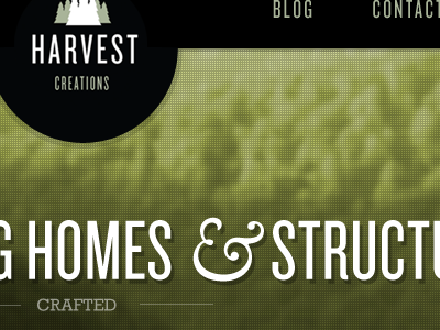 Harvest Creations Website green knockout pennsylvania texture type typography ui website