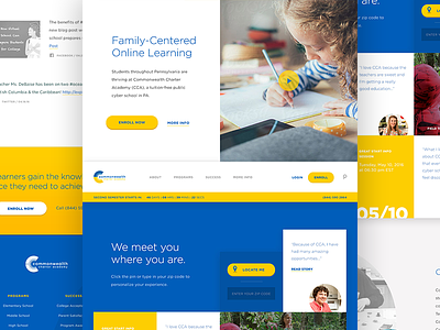 CCA / Website Homepage charter school gotham homepage interface tiles ui website yellow