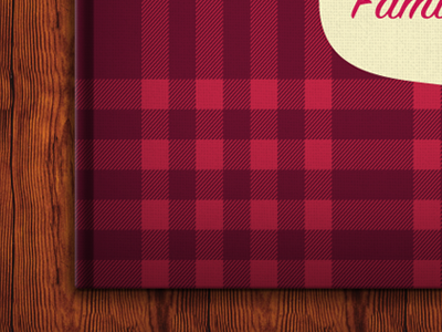 Family Recipes andculture book plaid sign painter texture wood