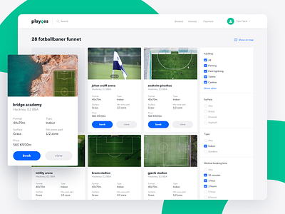 Search results page admin panel book booking booking app calendar catalog coach filter football logo mobile schedule search sport app ui ux ux design web app