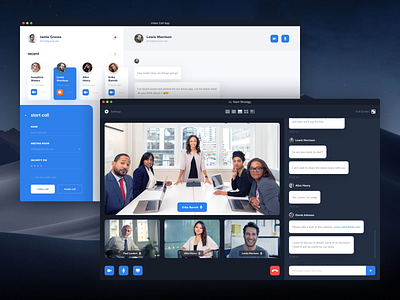Video Call app audio call chat app clean contacts desktop interace mac app mac os messenger ui ux video call