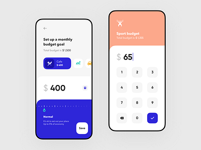 Budget goals setup for Banking app