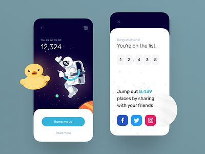 Waiting List for Banking app bank bank account bank app bank card banking bump up business cards chart design system finance app fintech illustration interface number payment share space statistics style guide