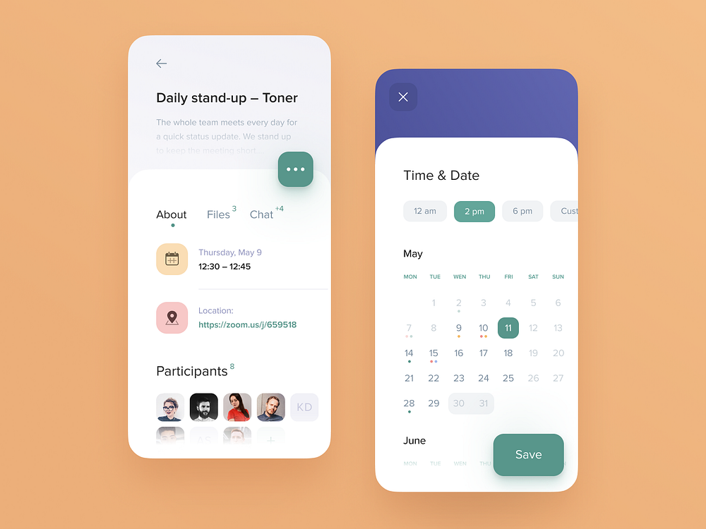 Meeting details for Booking app by Brave Wings 🔥 on Dribbble