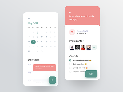 Meeting Screen for Booking App agenda app calendar interface management meeting meetup mobile planning product product design schedule search task management tasks ui ux ux design uxui