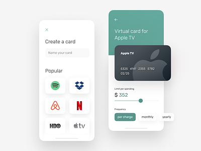 Virtual card creation for Banking app app apple tv bank card banking banking app business card design system finance app fintech interface limit mobile product design ui ui ux ux ux design virtual card