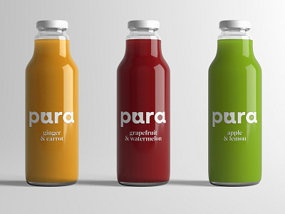 Pura 3 Juices, Unused concept branding packaging detox