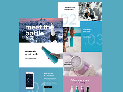 Landing page for smart bottles branding design interactions interface design ui ux webdesign