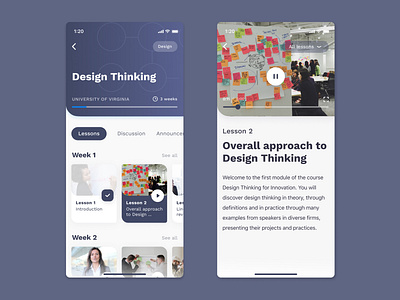 Mobile app for online courses courses design interface design mobile app ui ux web