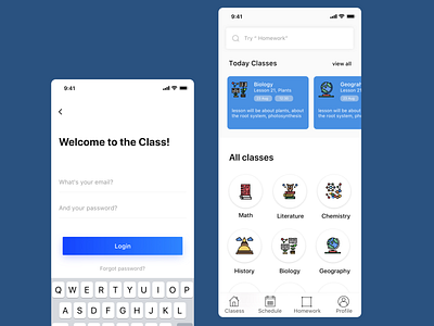 Mobile app for planning school classes app interface design mobile app school app ui ux