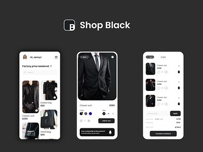 Black e commerce application black mobile app e commerce app
