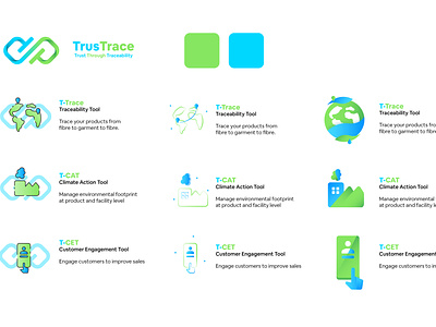 TrusTrace Icon design branding design climate action tool icon climate action tool icons icon design traceability icons website icons