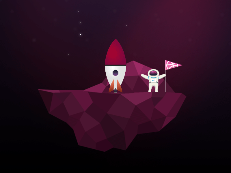 Thank you Avinash after effects animated astronaut debut first shot flag gif invite low poly sketch space thank you