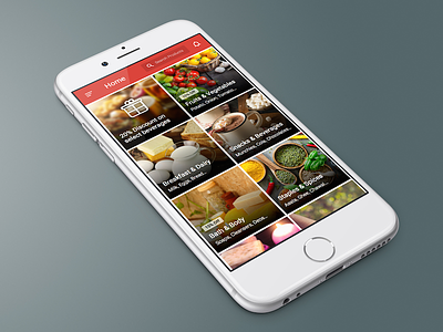 PepperTap Home app clean design grocery home material shopping sketch tiles ui
