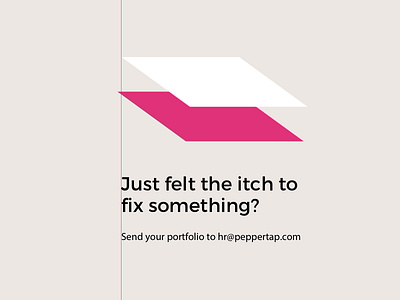 Scratching The Itch ad clean designer evoke inspire job minimal peppertap visual