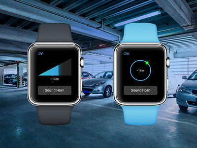 Car Locater concept apple car finder locater parking watch