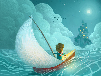 Magical Castle childrens book illustration childrens illustration castle drawing illustration kidlitart kids illustration seascape