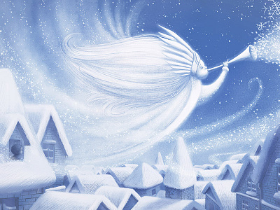 Snow Queen art blue drawing illustration kidlitart night snow snow queen winter winter illustration