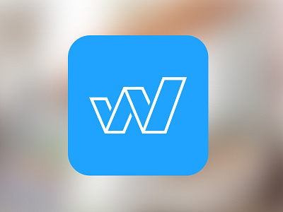 Wallmob iOS icon blue button design icon identity ios ios 7 iphone logo team wallmob wallmob design team