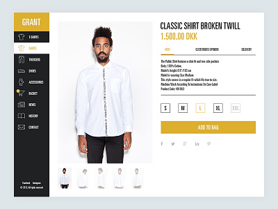 Grant - product page clothes denmark ecommerce flat interface product product page ui webdesign webshop
