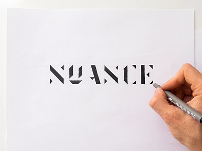 Hand drawn logotype NUANCE branding drawing hand drawn lettering typography sketch logo sketch