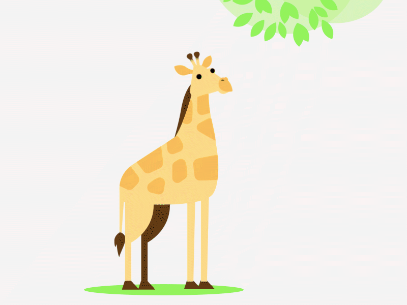 Girafa 2d animal animation character girafa wild
