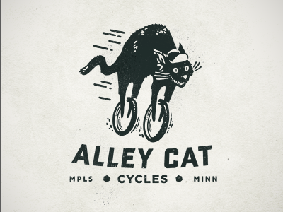 Final Alley Cat Cycles Logo alleycatcycles bikes cats logo mpls speed