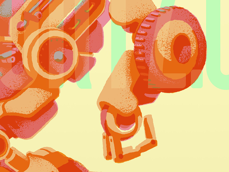 Victory2.0 for the Robo Show lightgreyartlab tech vibrant retro illustration robot mech