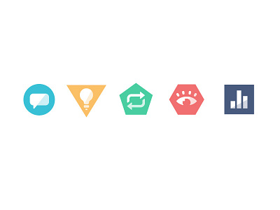 Action Iconography bright clean contained shapes geometric iconography icons light minimal primary simple