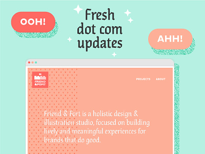 Fresh 'n' Friendly dot com branding freshness new work pink portfolio update website