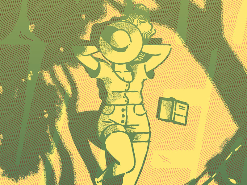 Summer Daze overlay poster screen print summer illustration poster for parks