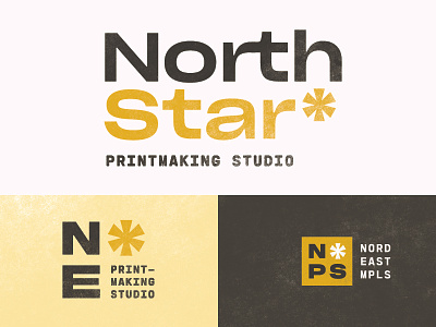 North Star Printmaking Studio branding logo minimal north star printmaking simplicity star system type type lockup