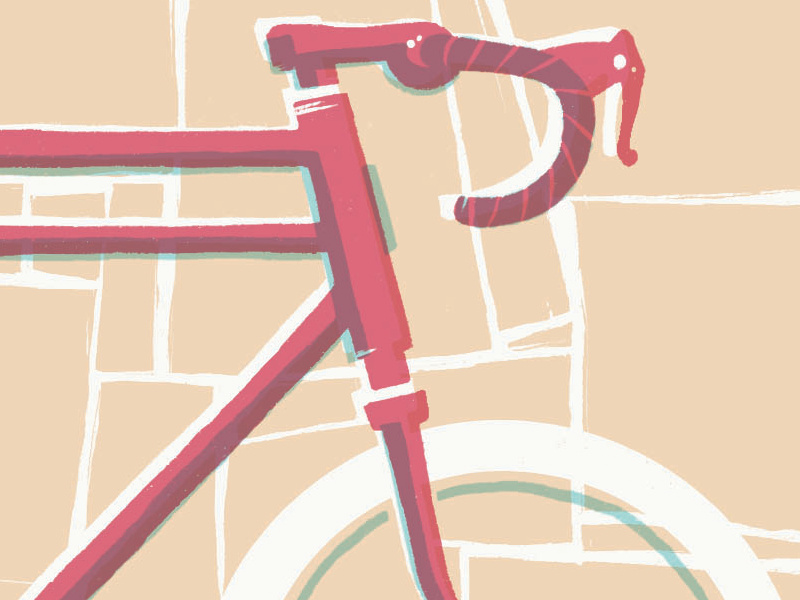 (Late) Holiday Prints illustration bike overprint screen print
