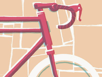 (Late) Holiday Prints bike illustration overprint screen print