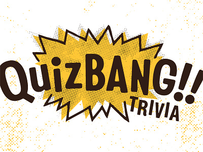 Quizbang!! Logo Lockup bitmap branding comic explosion gritty grungy logo playful pop tonal trivia