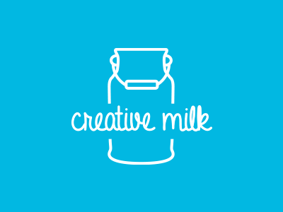 Creative Milk branding flat design illustrator logo