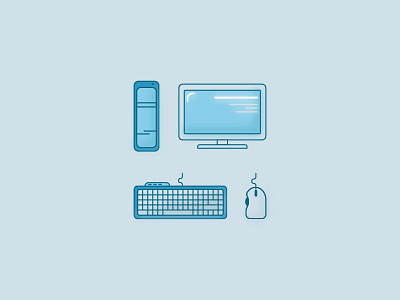 Desktop blue computer desktop illustrator screen