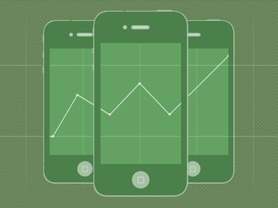 Mobile Data book graph iphone simple