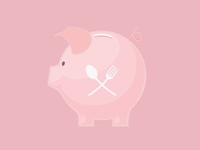 Feaster feaster fork pastel pig piggy bank pink spoon