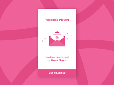 Hello Dribbble! debut dribbble first shot get started pink welcome