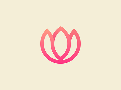Sunset lotus icon gradient icon lotus meditation spring