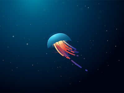 Random Jelly Fish illustration jellyfish minimal underwater