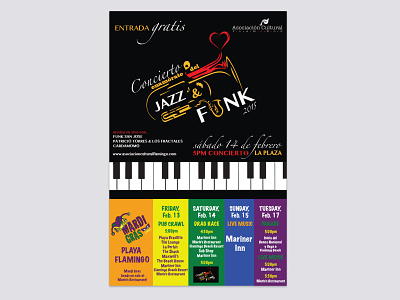 Jazz & Funk Festival Poster branding clean costarica design festival illustration jazz marketing collateral music nonprofit print vector