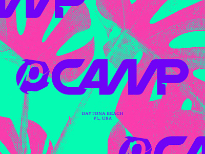 Passion Camp brand conference customtype event icon logo palms type typography vibrant wordmark
