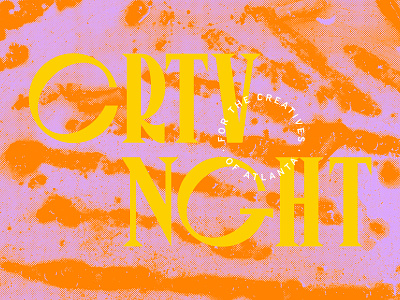 Creative Night atlanta bold chunky creative geometric halftone orange pink serif texture warp yellow