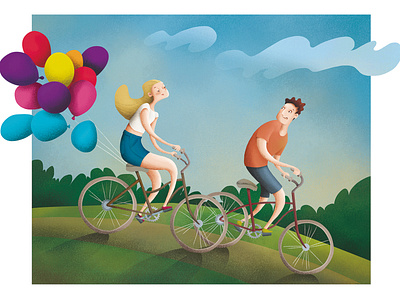 Bikes design editorial illustration