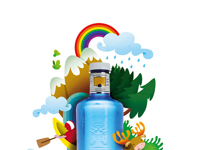 Bottle design editorial illustration