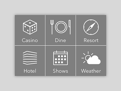 App navigation casino grid icons ios7 monochrome